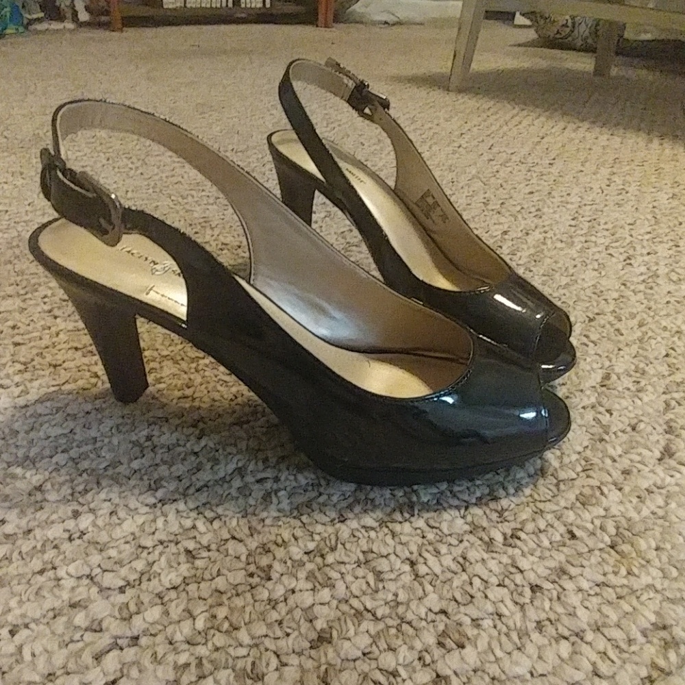 Black Peep Toe Heels
